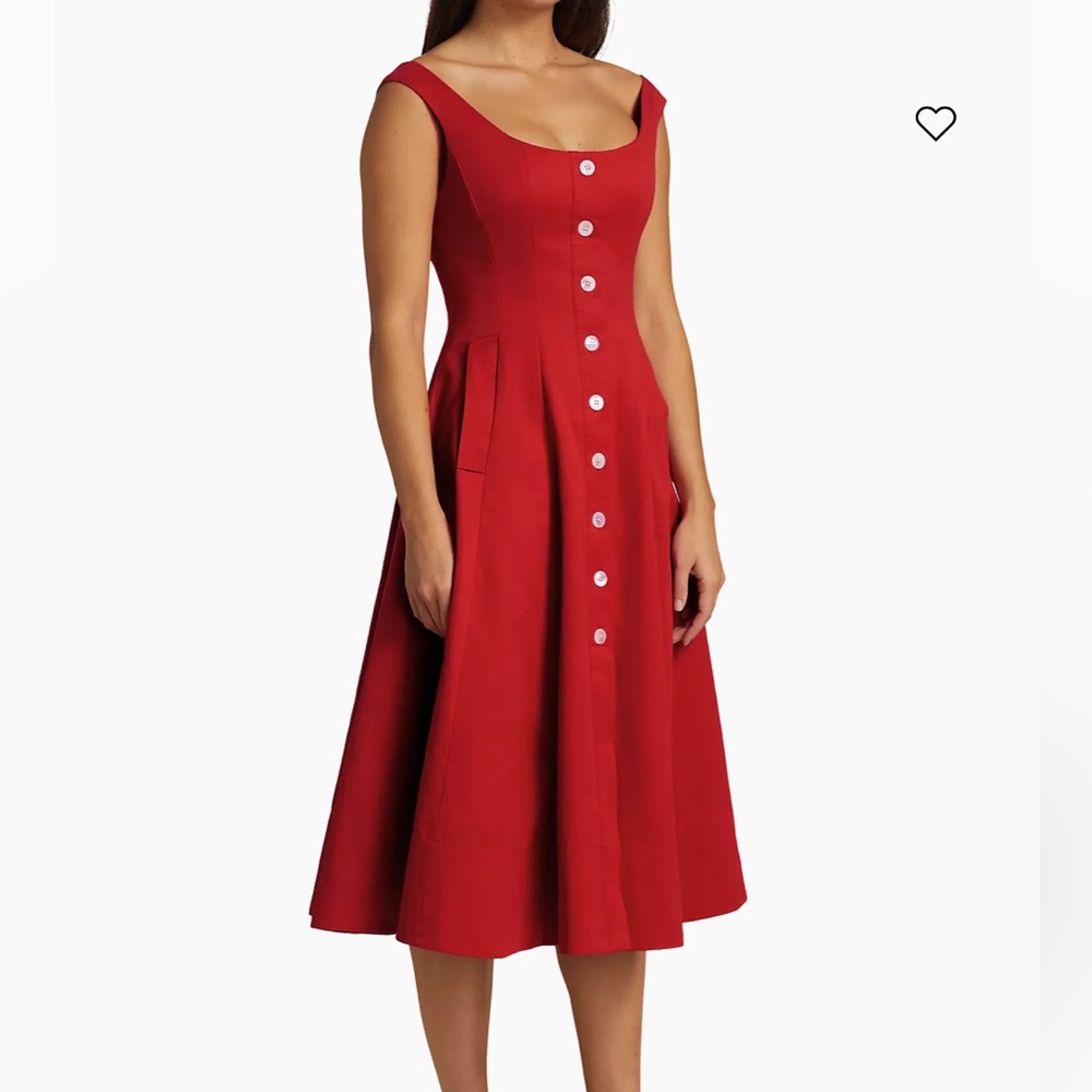 New Staud Loretta Button Front Midi Dress